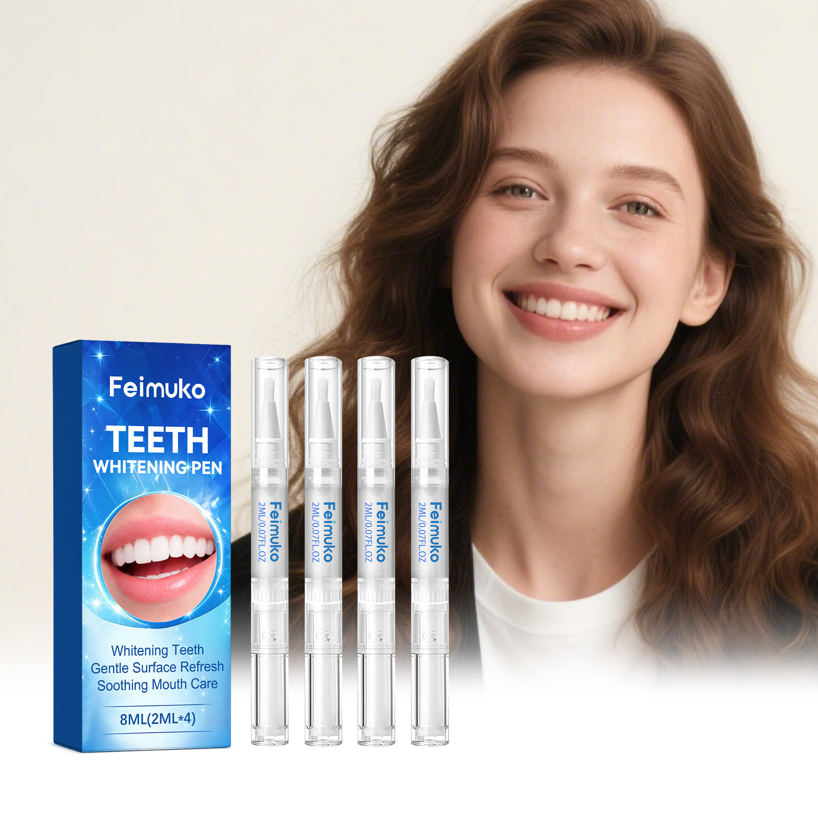 Whitening Pen Bleach - 4 قطع من أقلام تبييض الأسنان،