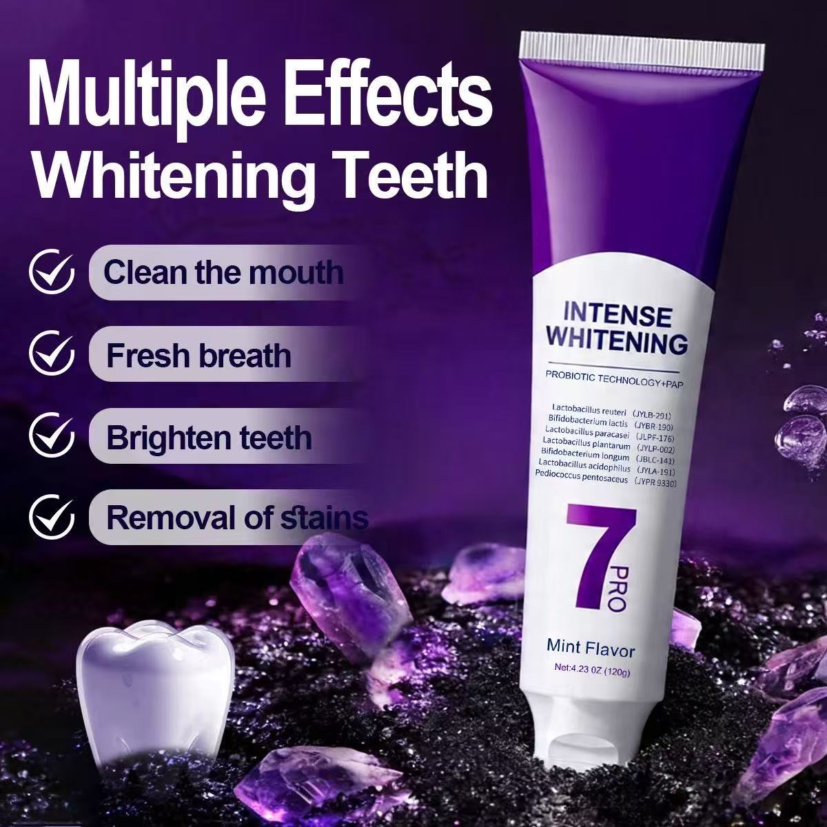 معجون أسنان 7-برو بروبيوتيك لل - مراجعة Teeth Whitening Treatment وسعره