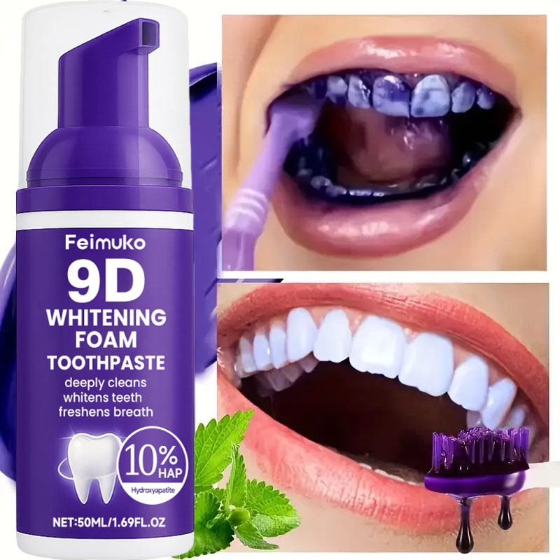 معجون أسنان 9D بنفسجي لتبييض ا - مراجعة Teeth Whitening Treatment وسعره
