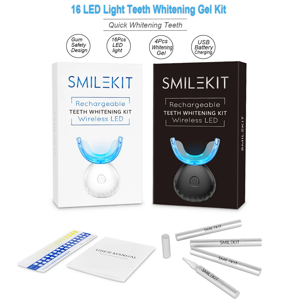 طقم تبييض الأسنان صغير 16 LED  - مراجعة Whitening Pen Bleach وسعره